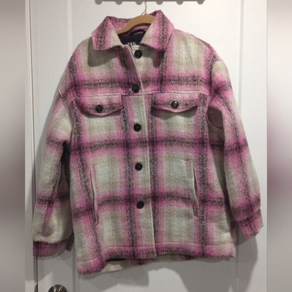 Zara  Plaid Shacket - Picture 1 of 14